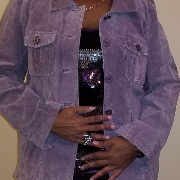 Lane Bryant Jackets & Blazers - NWT Lane Bryant Purple Suede Jacket 14/16